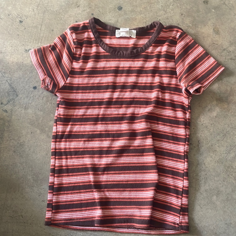 Tilly's Full Tilt Ribbed Stripe baby tee